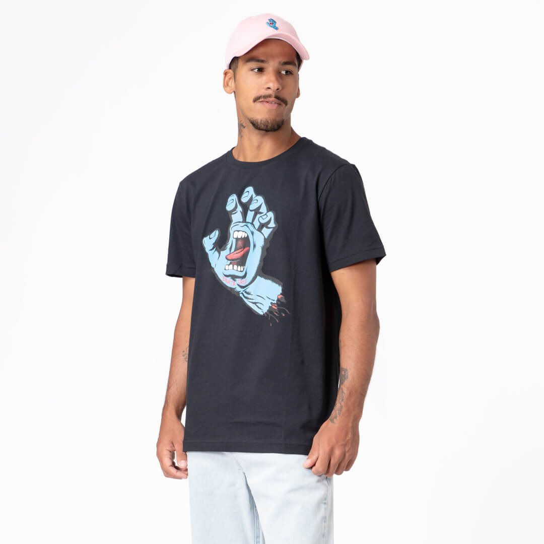 Camiseta Manga Curta Screaming Hand Santa Cruz