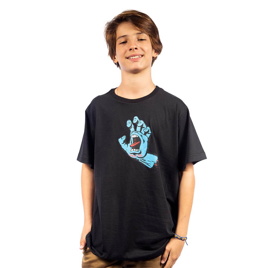 Camiseta Juvenil Manga Curta Screaming Hand Santa Cruz